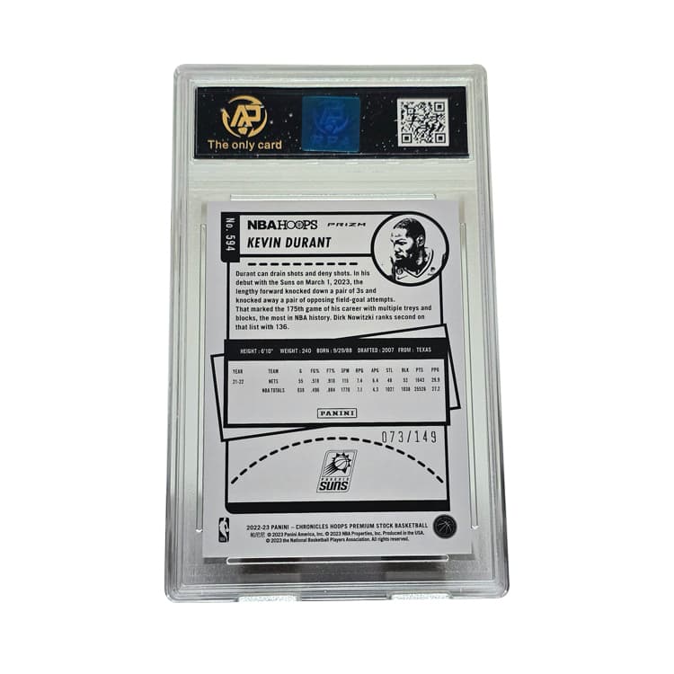 PANINI Цвет KD Игрок Карта Коллекция Hoops Изображение плейофф корта 073 149 Нумерованная Апельсин Голографическая карта - изображение 2