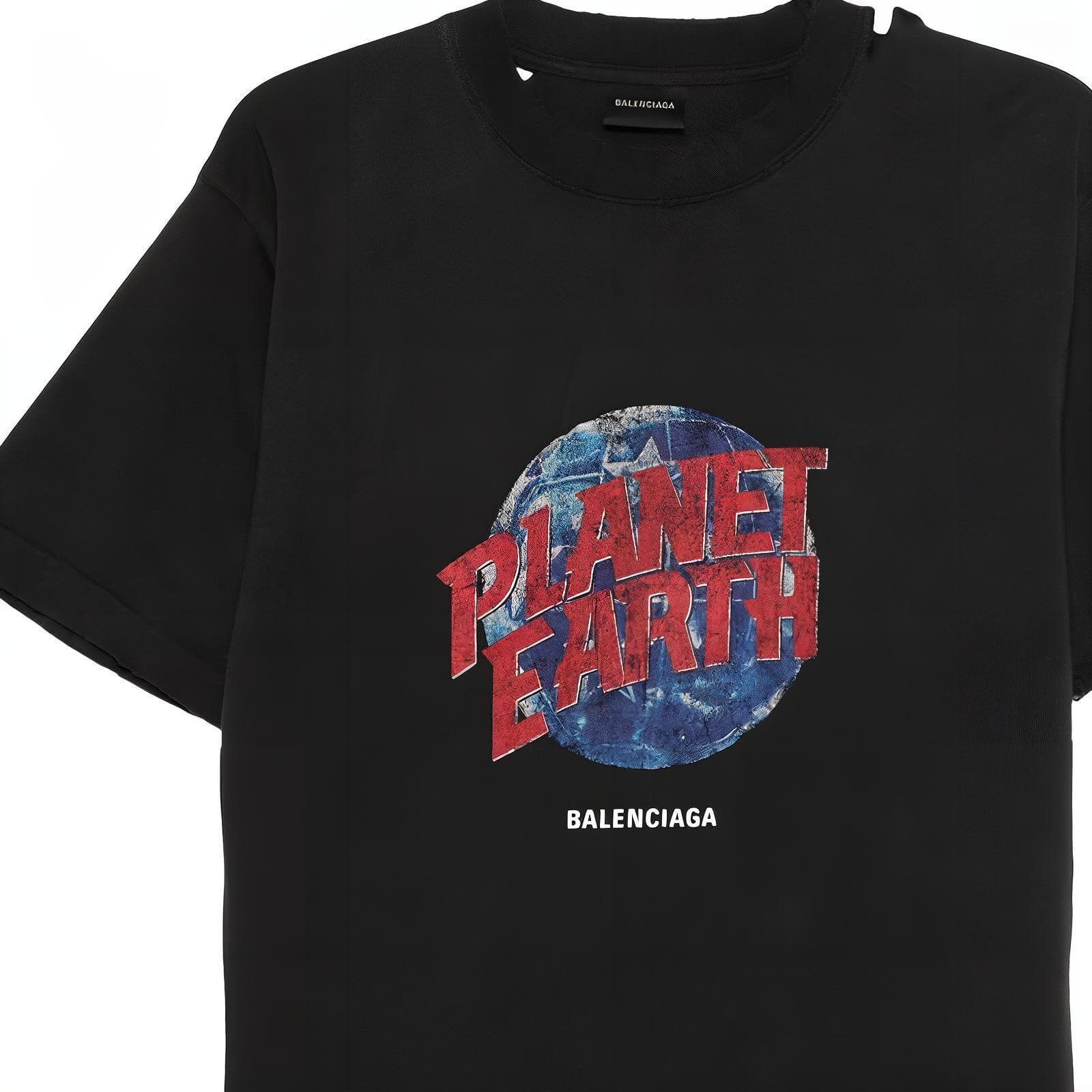 Футболка Balenciaga T-рубашка стандартный крой мужская черная - изображение 4
