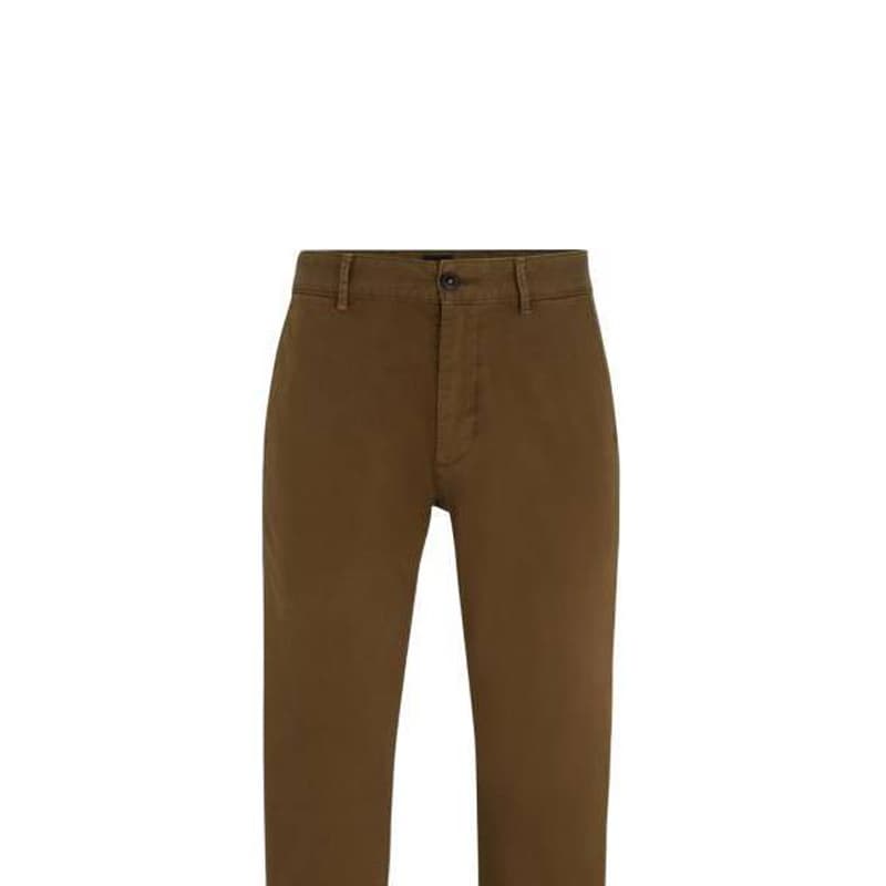 Штаны HUGO BOSS Slim-Fit Chinos In Stretch-Cotton Satin - изображение 4