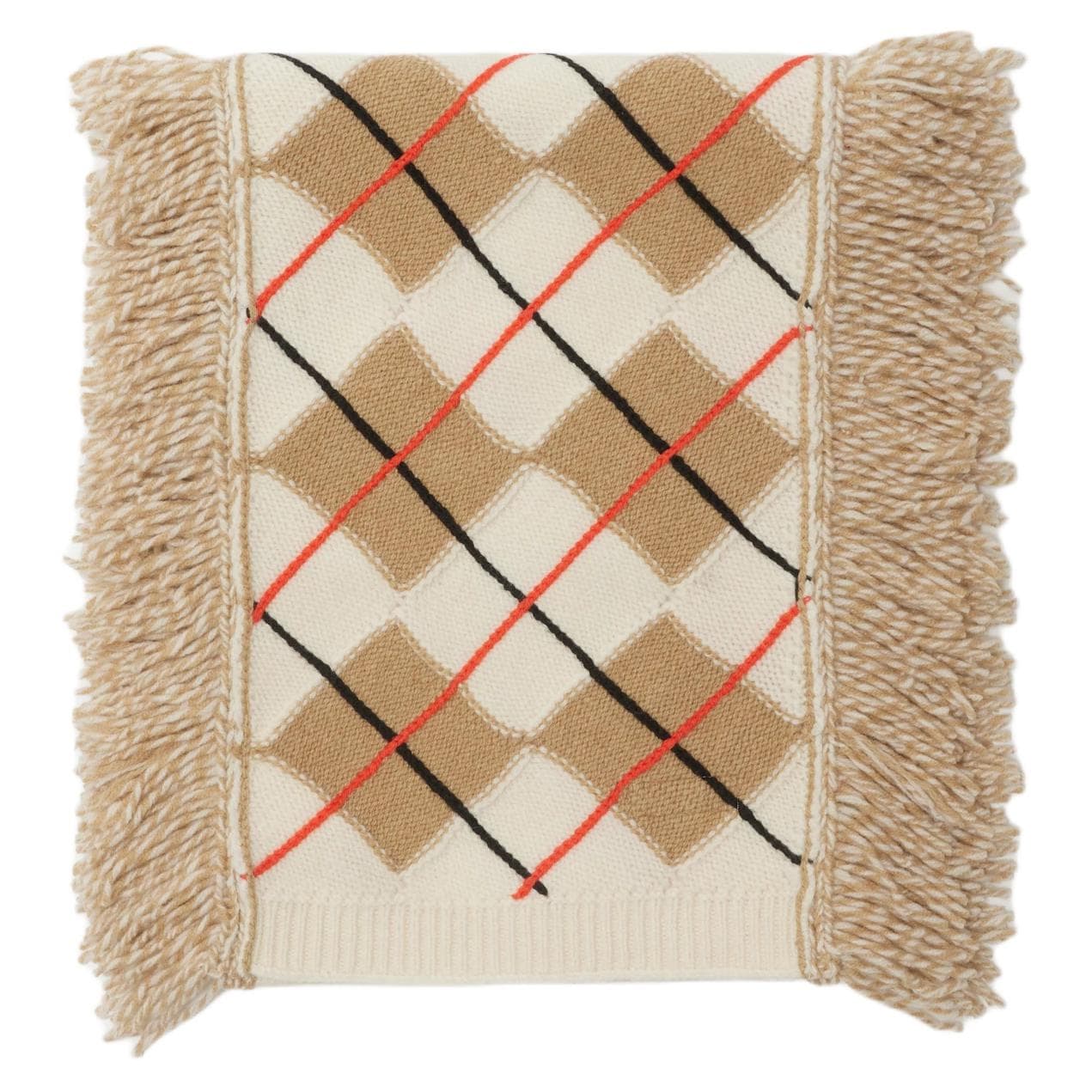 Шарф Burberry Шерсть Мохер Полиамид Эластан Knit Scarves Unisex Оранжево-красный - изображение 2