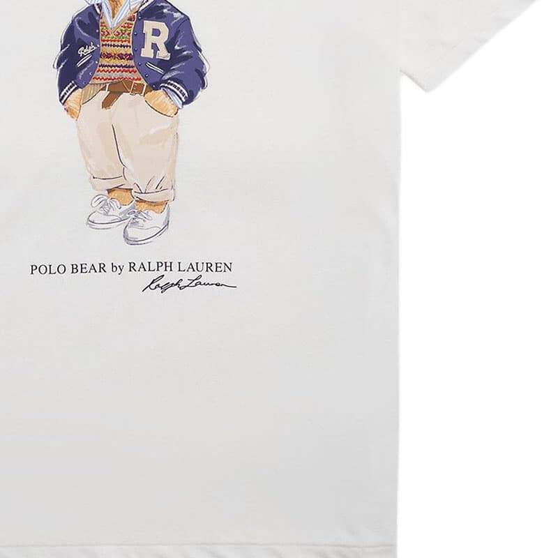 Футболка Polo Ralph Lauren Polo Bear T Рубашка Женская Белая Прямой крой Версия - изображение 5