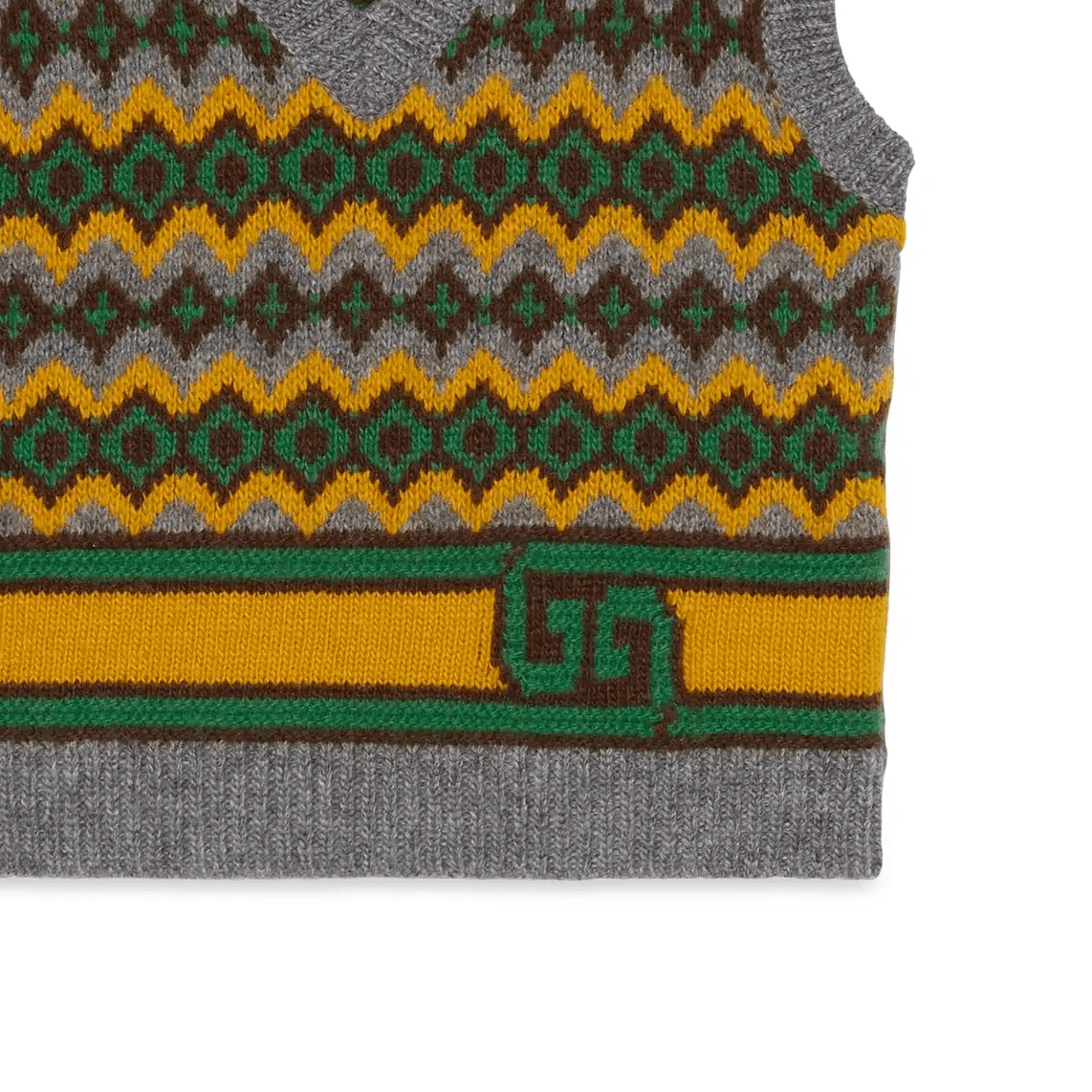 GUCCI Fair Isle Wool Jacquard Vest V - изображение 4