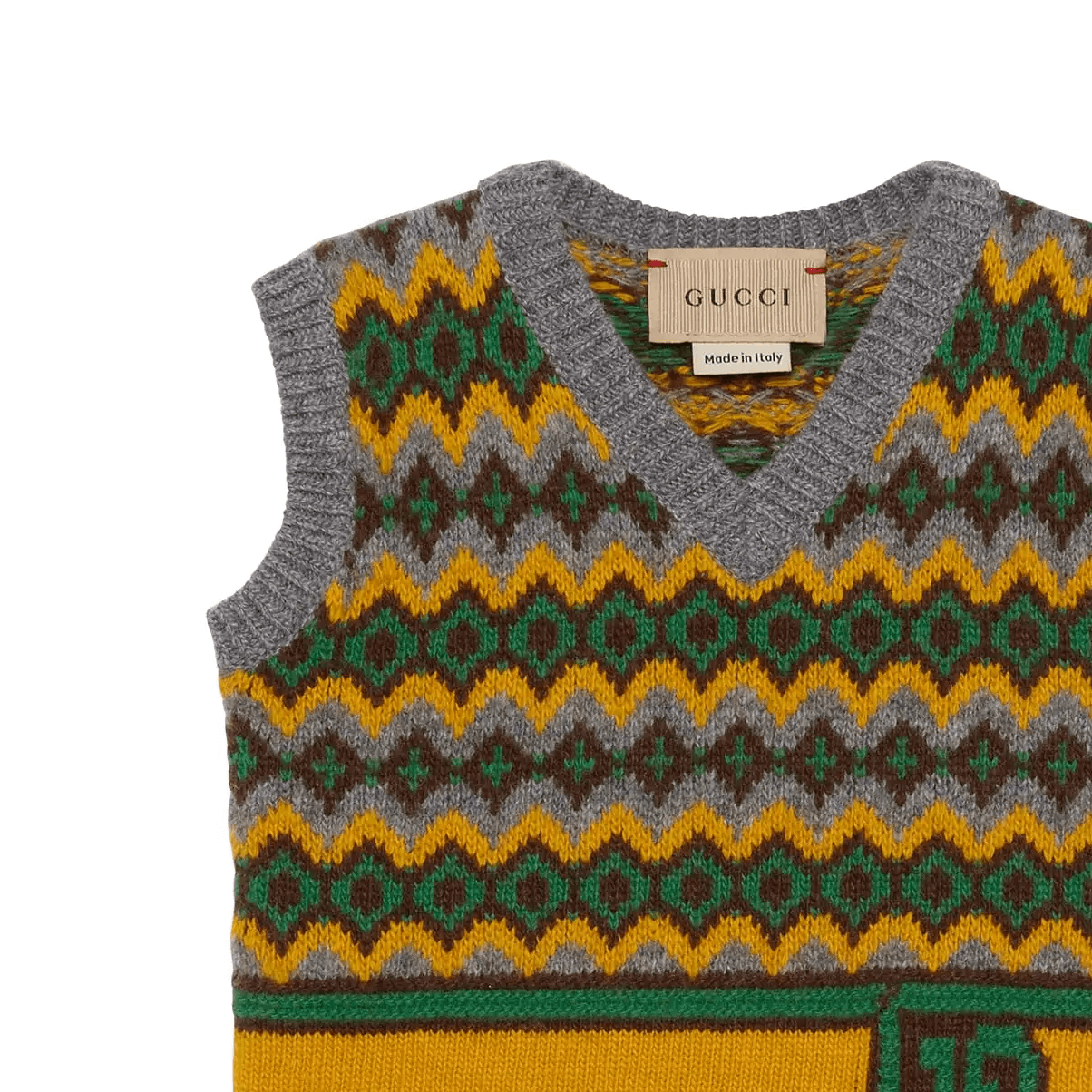 GUCCI Fair Isle Wool Jacquard Vest V - изображение 3