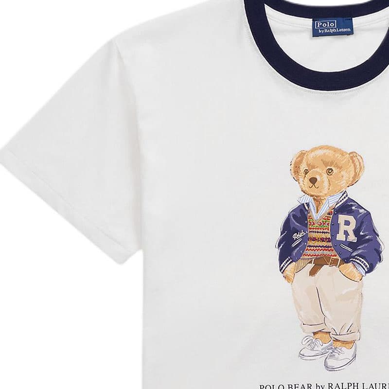 Футболка Polo Ralph Lauren Polo Bear T Рубашка Женская Белая Прямой крой Версия - изображение 6