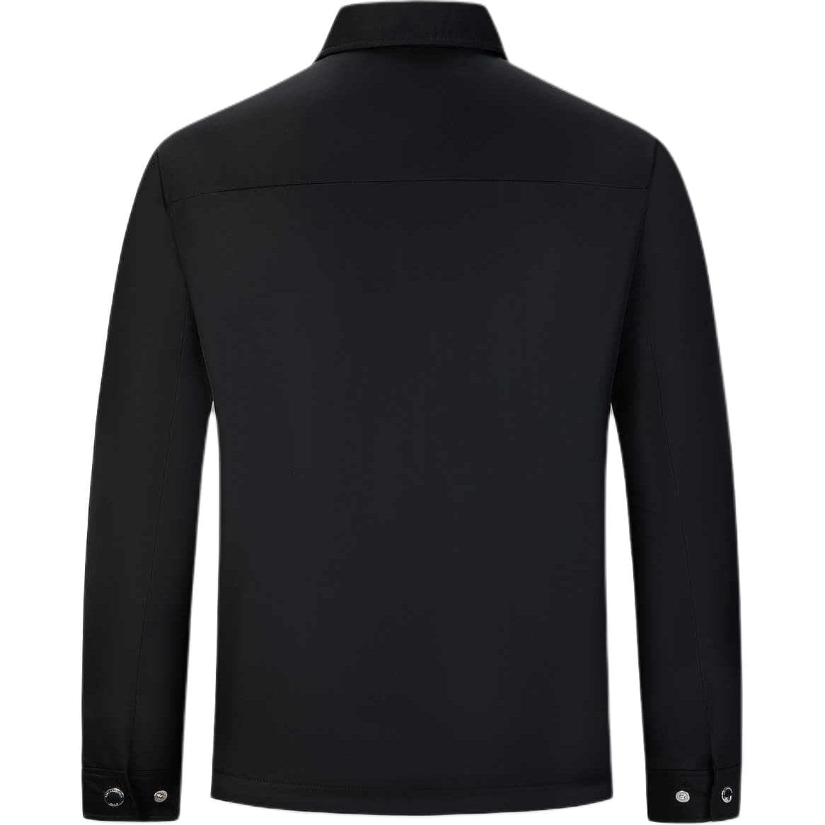 Зимняя куртка пуховик KARL LAGERFELD / Karl Lagerfeld Jeans Отложной воротник на молнии однотонный хлопковый пуховик с длинным рукавом мужской черный - изображение 2