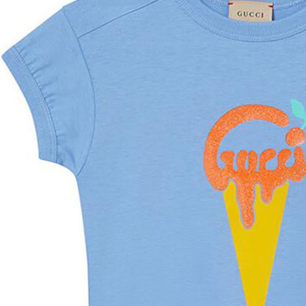 Футболка Gucci Kids Ice Cream Print Tee Blue - изображение 5
