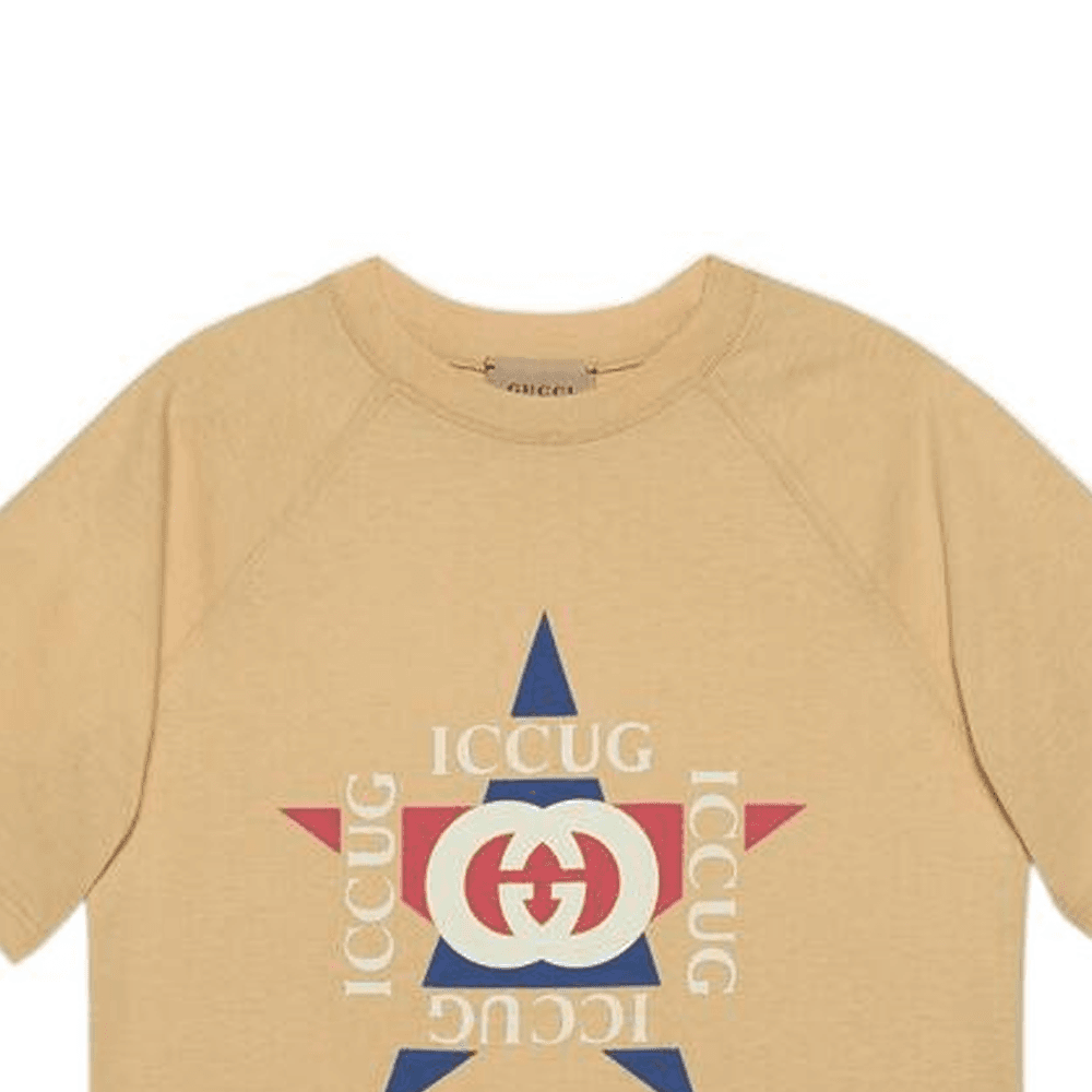 Футболка GUCCI Logo Print T-Shirt Yellow - изображение 3