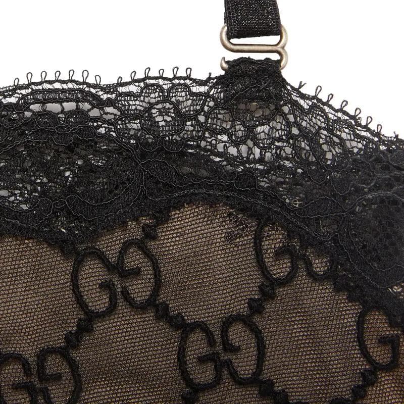 Бюстгальтер GUCCI Aria SS22 Black Lace Bra - изображение 5