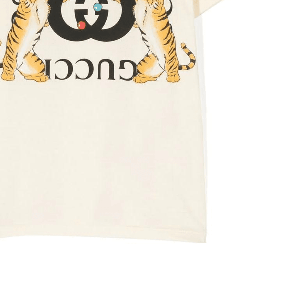 Футболка GUCCI SS23 Logo Animal Print T-Shirt Kids Khaki - изображение 4