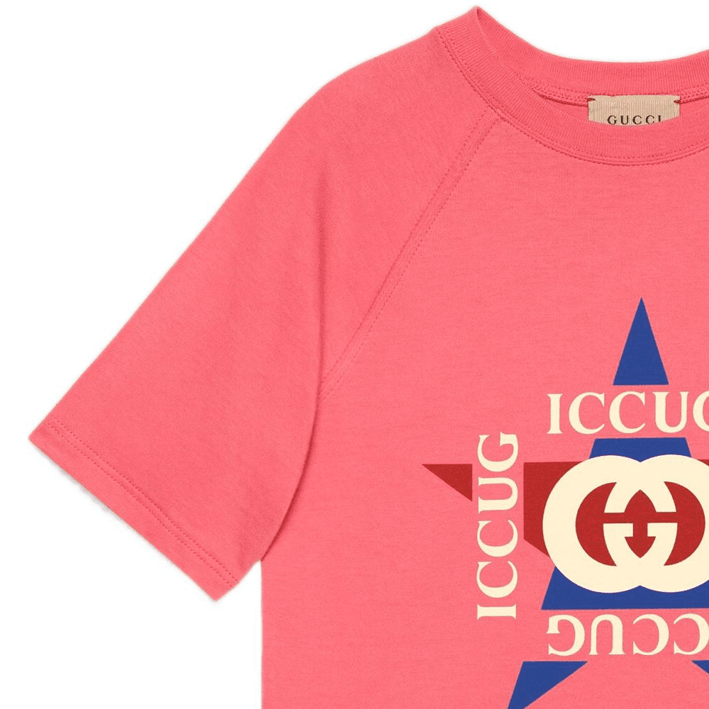 Футболка GUCCI Printed Cotton T-Shirt Girl Pink - изображение 3