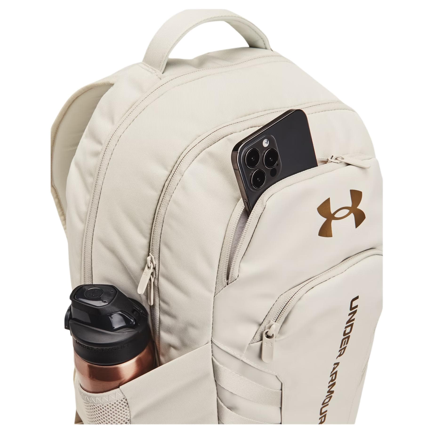 Рюкзак Under Armour Under Armour Полиэстер + Полиуретан Рюкзак Стандартный (Стандартный) Унисекс Белый Верх Металлик Золото - изображение 4