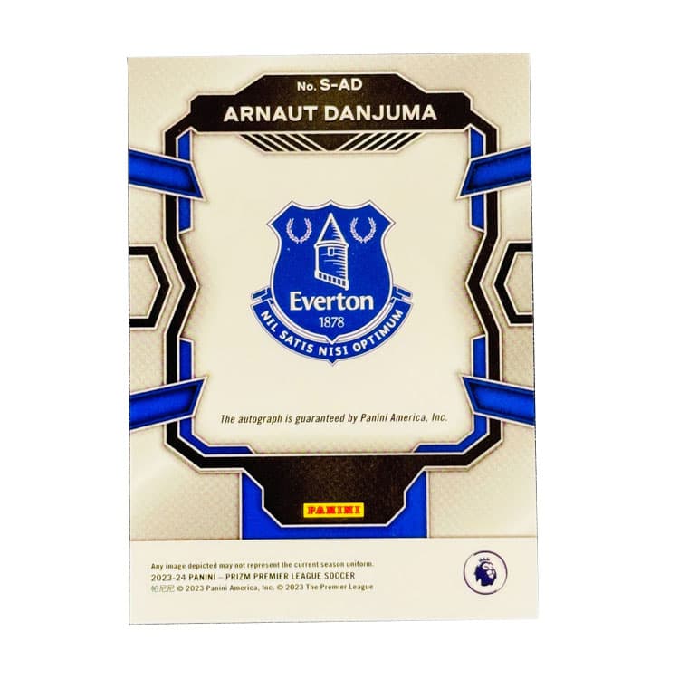 Коллекционные карточки PANINI Daniouma Подпись Подпись Коллекция Everton PRIZM Стандартный размер Условное состояние Спортивные карты 1 шт - изображение 2