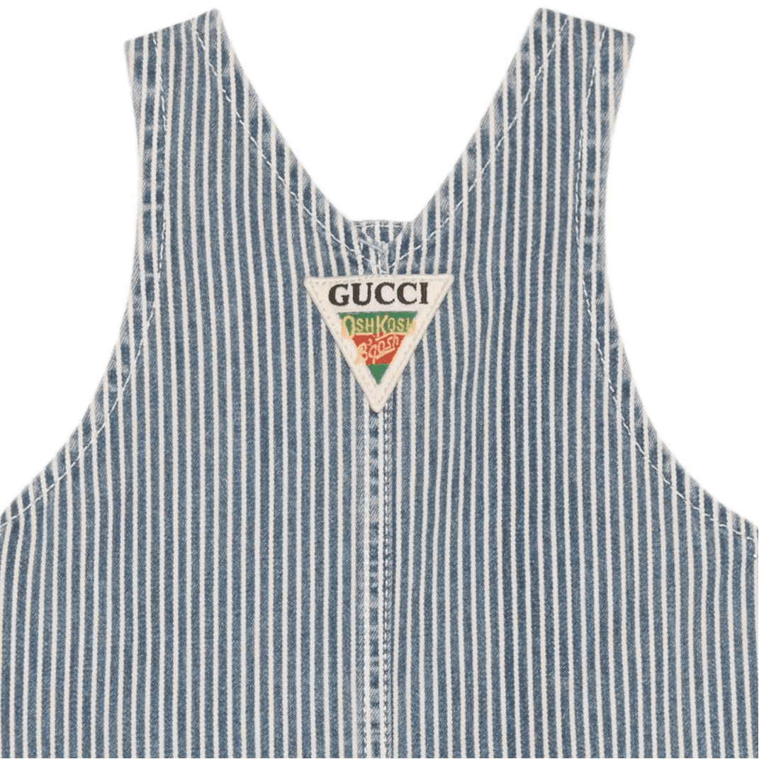 GUCCI STRIPED DENIM DUNGAREE DRESS - изображение 3
