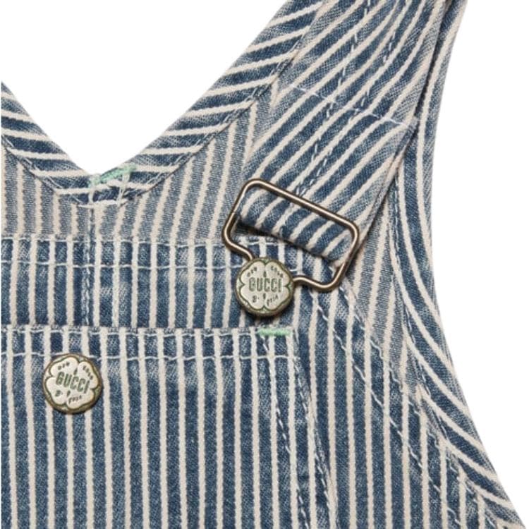 GUCCI STRIPED DENIM DUNGAREE DRESS - изображение 4