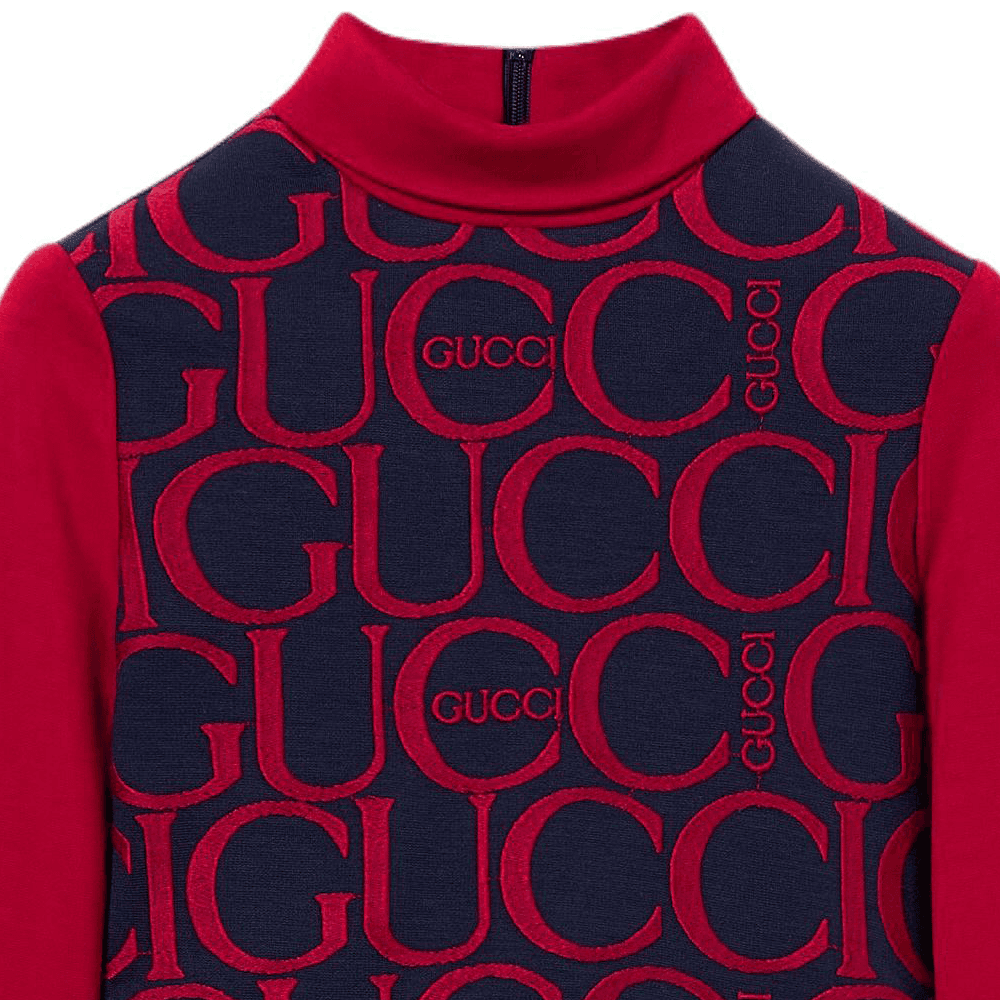 GUCCI Платье FW24 Синий Красный Детский - изображение 3