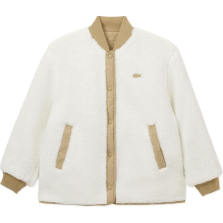 LACOSTE Хлопковый пуховик женский молочно-кофейного цвета - изображение 2