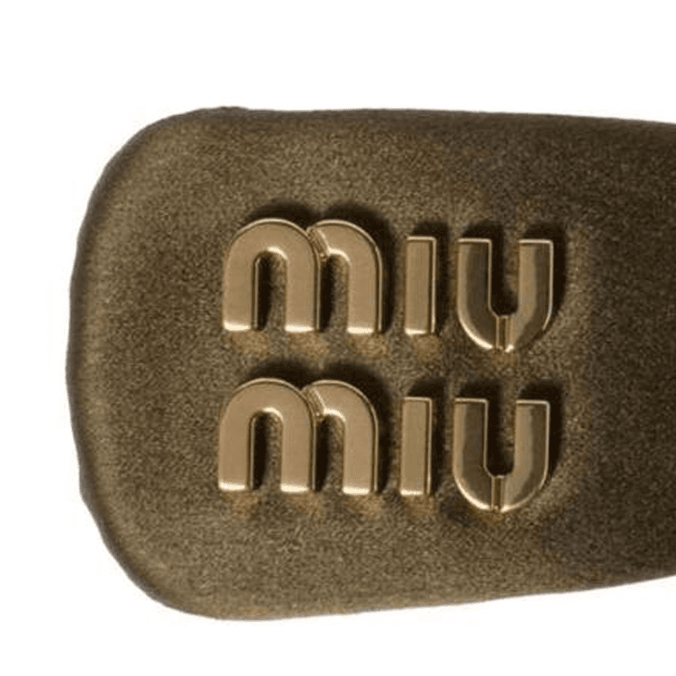 Заколка MIU MIU Металлические заколки для волос женские оливково-зеленого цвета - изображение 3