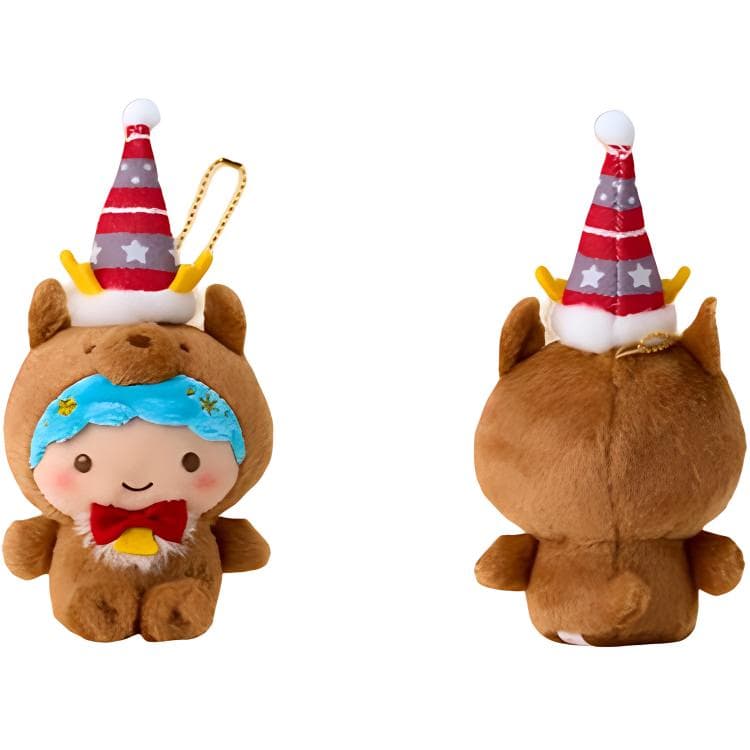 Коллекция шапок Sanrio Рождество Маленькие звезды-близнецы кики Куклы Плюшевый Украшение Высота 10 см - изображение 3