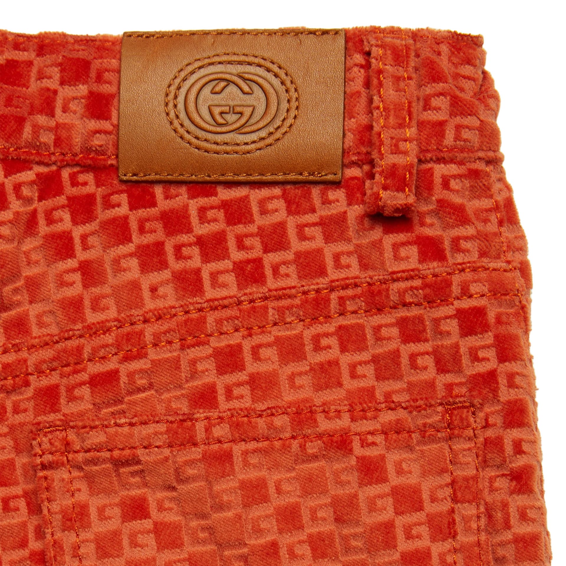 GUCCI Square G Velvet Trousers Logo - изображение 5
