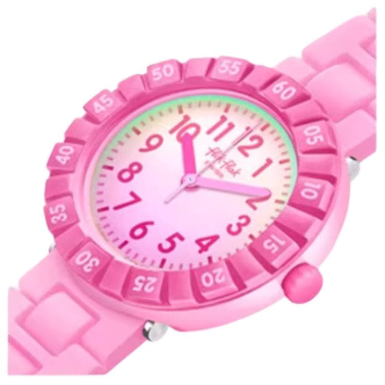 Часы SWATCH Flik Flak Кварцевый механизм водонепроницаемость 30 м детские часы 36,7 мм розовый циферблат - изображение 2