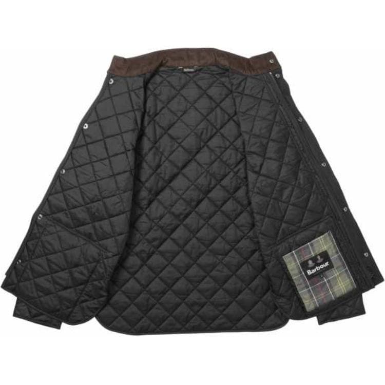 Зимняя куртка пуховик BARBOUR Однотонный воротник-стойка однобортный хлопковый пуховик мужской черный - изображение 3
