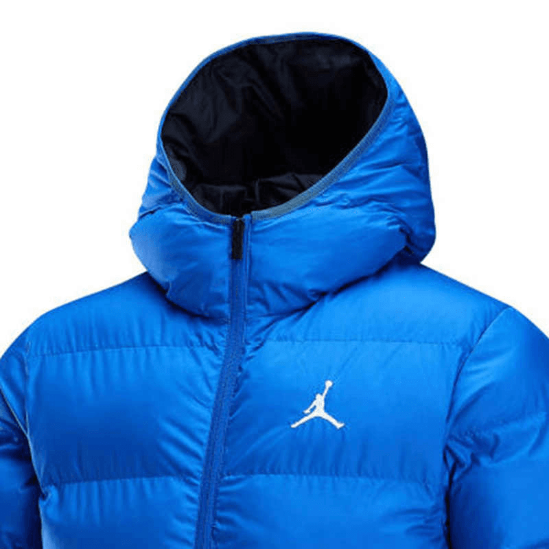 Зимняя куртка пуховик Jordan Brooklyn FW24 Therma-FIT Удобный водонепроницаемый термозащитный хлопковый пуховик с капюшоном Мужской игровой королевский синий - изображение 6