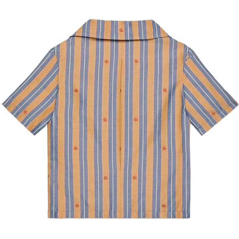 GUCCI SS23 Striped Logo Shirt Boys Yellow - изображение 2