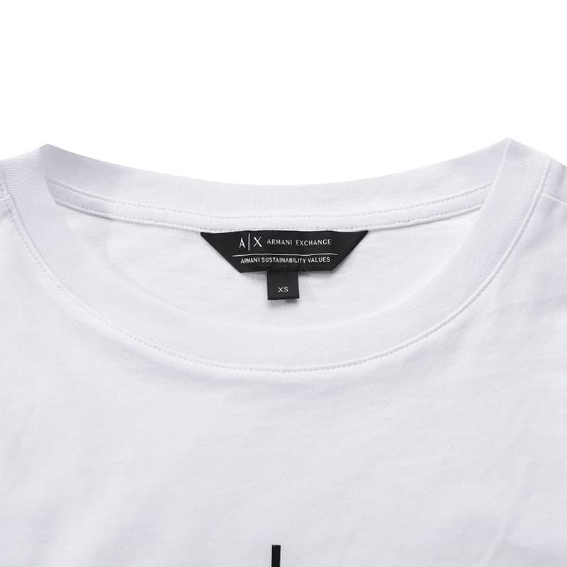 Платье ARMANI EXCHANGEAE Короткое платье с короткими рукавами женское белое - изображение 5