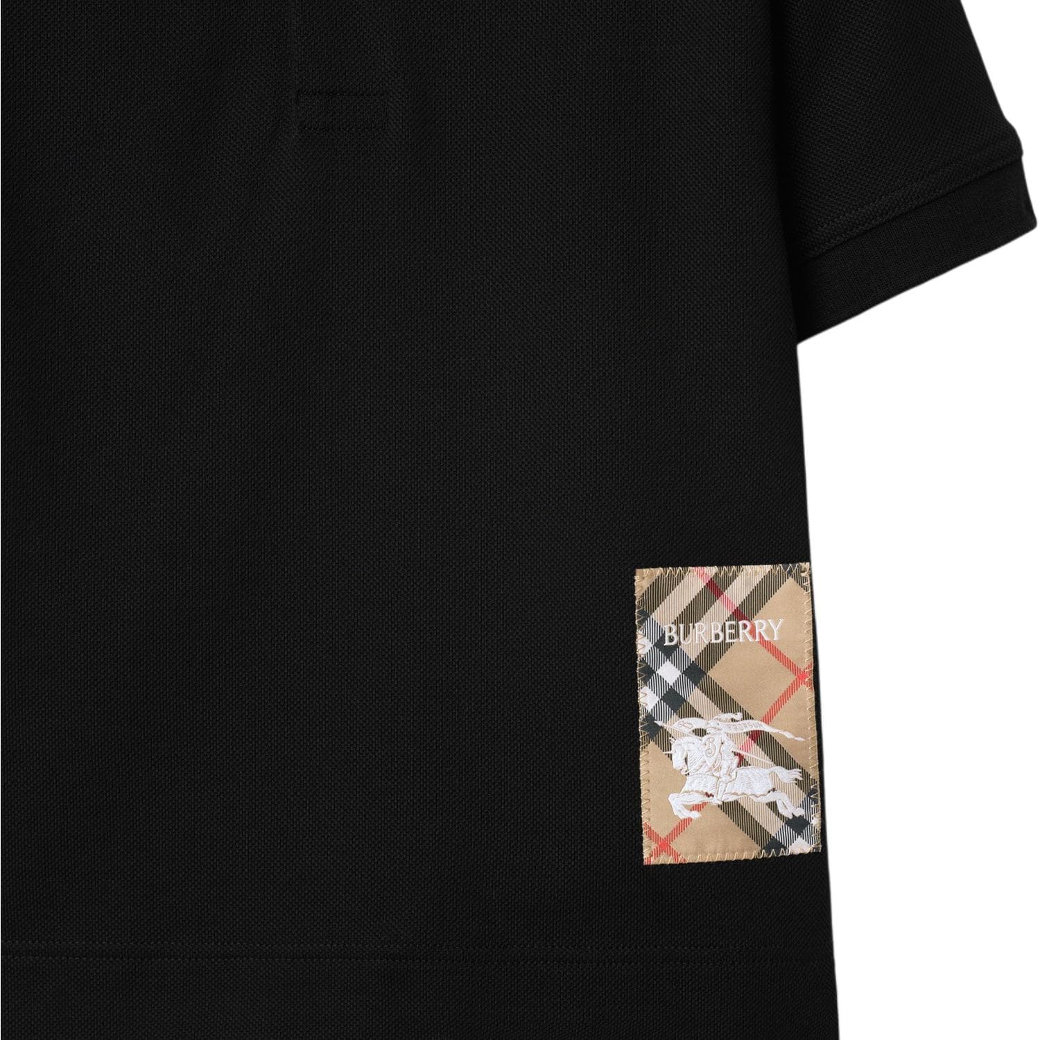 Футболка Burberry Check Label T-Shirt Black Kids - изображение 4