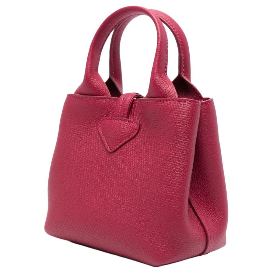 Сумка LONGCHAMP Le Roseau Сумка через плечо из телячьей кожи мини-версия женская розово-красная - изображение 6