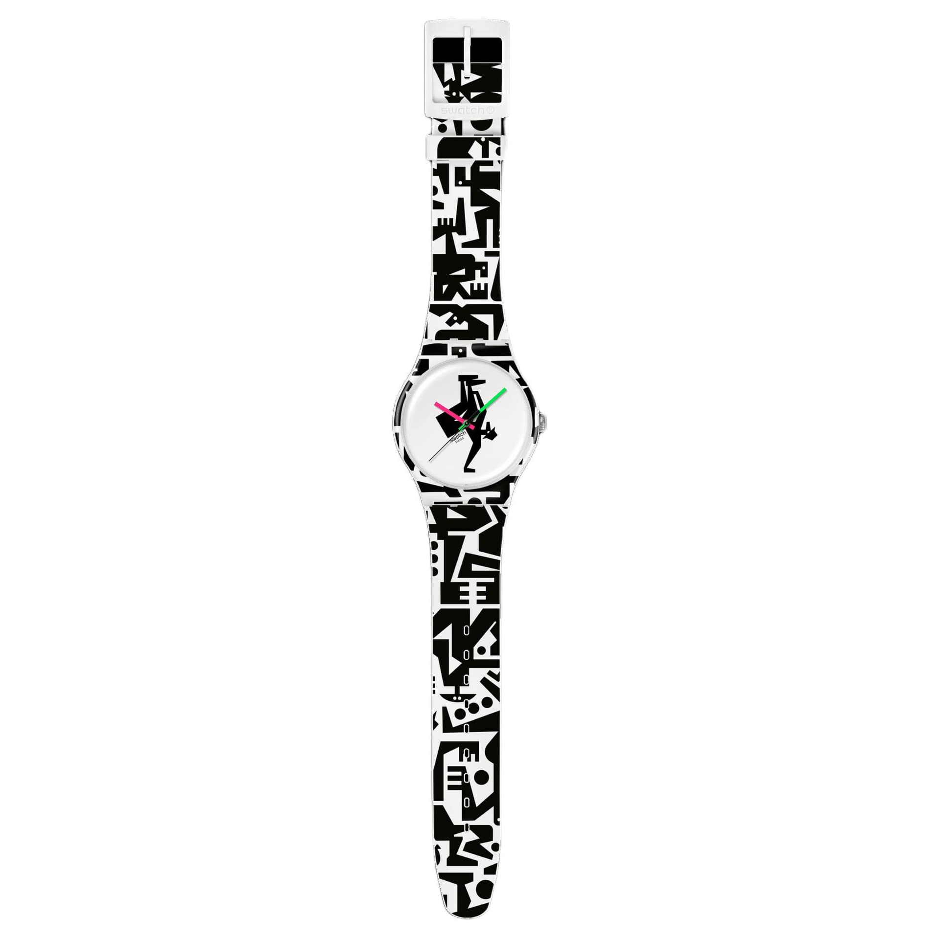 Часы SWATCH BREAK FREE Кварцевый механизм 30 м водонепроницаемость мужские наручные часы 41 мм белый циферблат - изображение 3