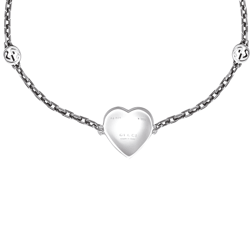 Браслет GUCCI Interlocking Heart Double G Silver Bracelet - изображение 3