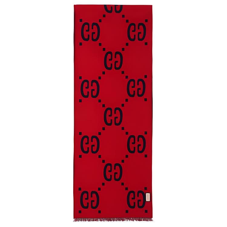 Шарф Gucci GG Jacquard Wool Silk Scarf - изображение 3