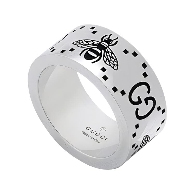 Кольцо Gucci GG Bee Engraved 925 Silver Ring - изображение 4
