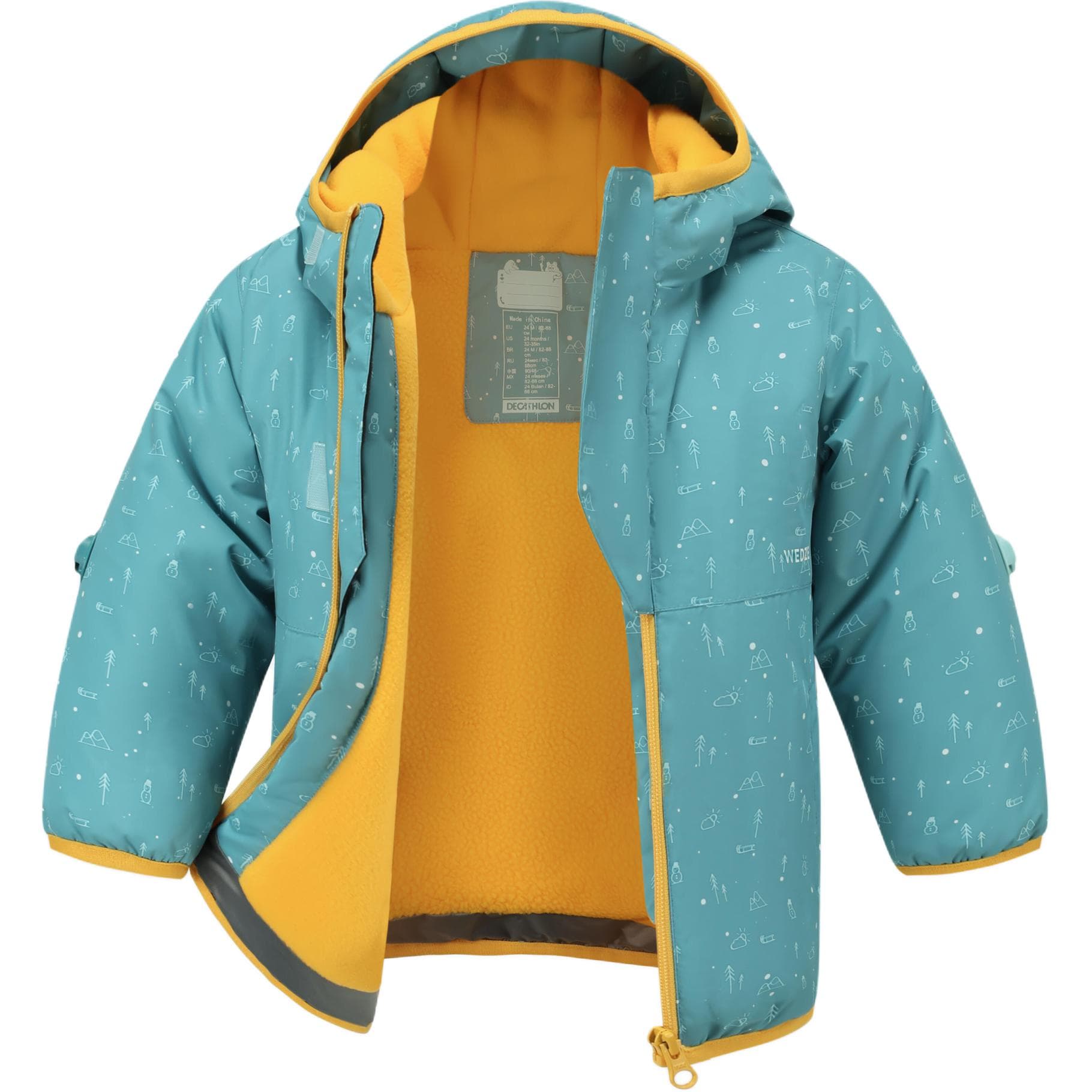 DECATHLON Куртка 500 Series Зеленый Loquat Желтый Для младенцев и малышей - изображение 3