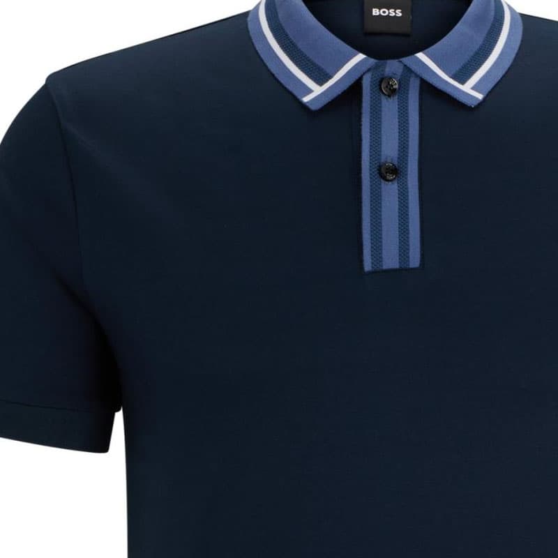 Поло HUGO BOSS Mercerised Cotton Slim Fit Polo Shirt With Contrast Stripes Polo - изображение 6