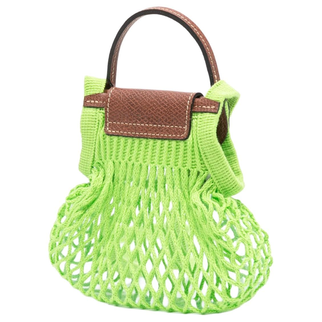 Сумка LONGCHAMP Le Pliage Filet Хлопковая Сумка через плечо Сумка Мини Женская Неоново-зеленая - изображение 2