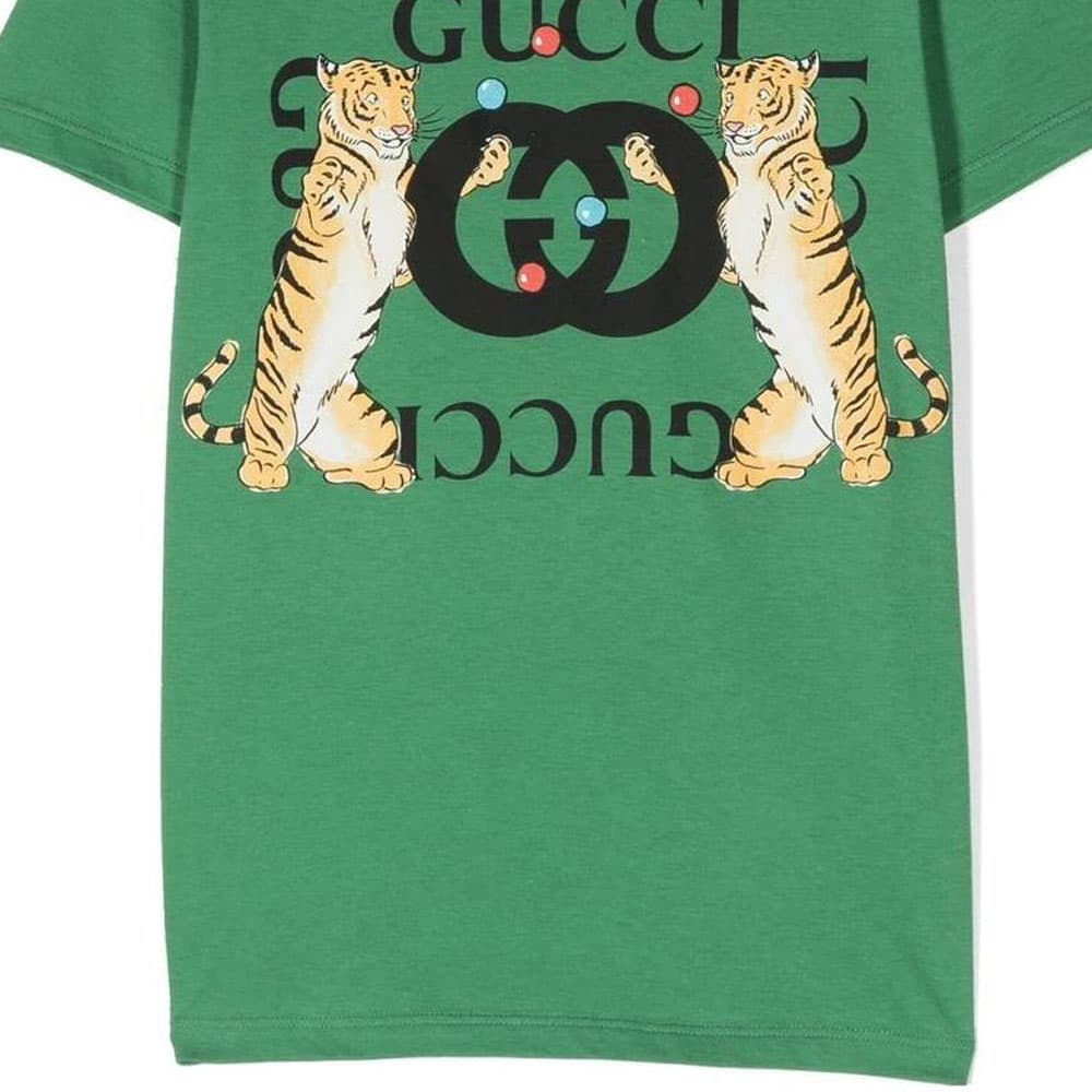 Футболка Gucci Kids SS23 Logo T-Shirt Green - изображение 4
