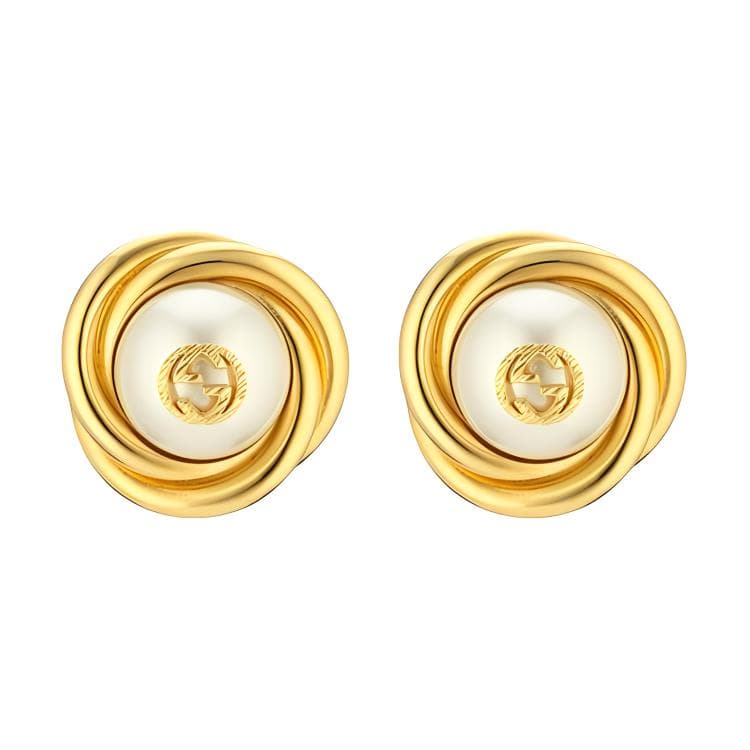 Серьги Gucci Interlocking Earrings Gold - изображение 1