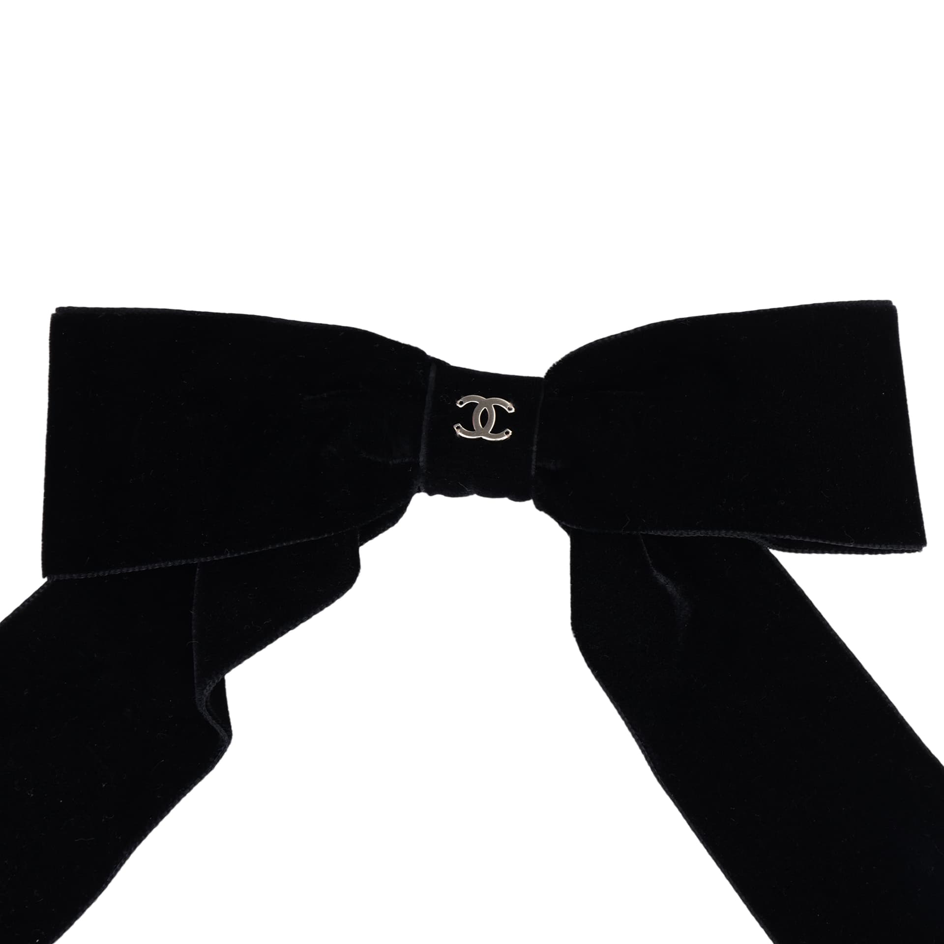 Заколка CHANEL Velvet Bow Hair Clip Black - изображение 3