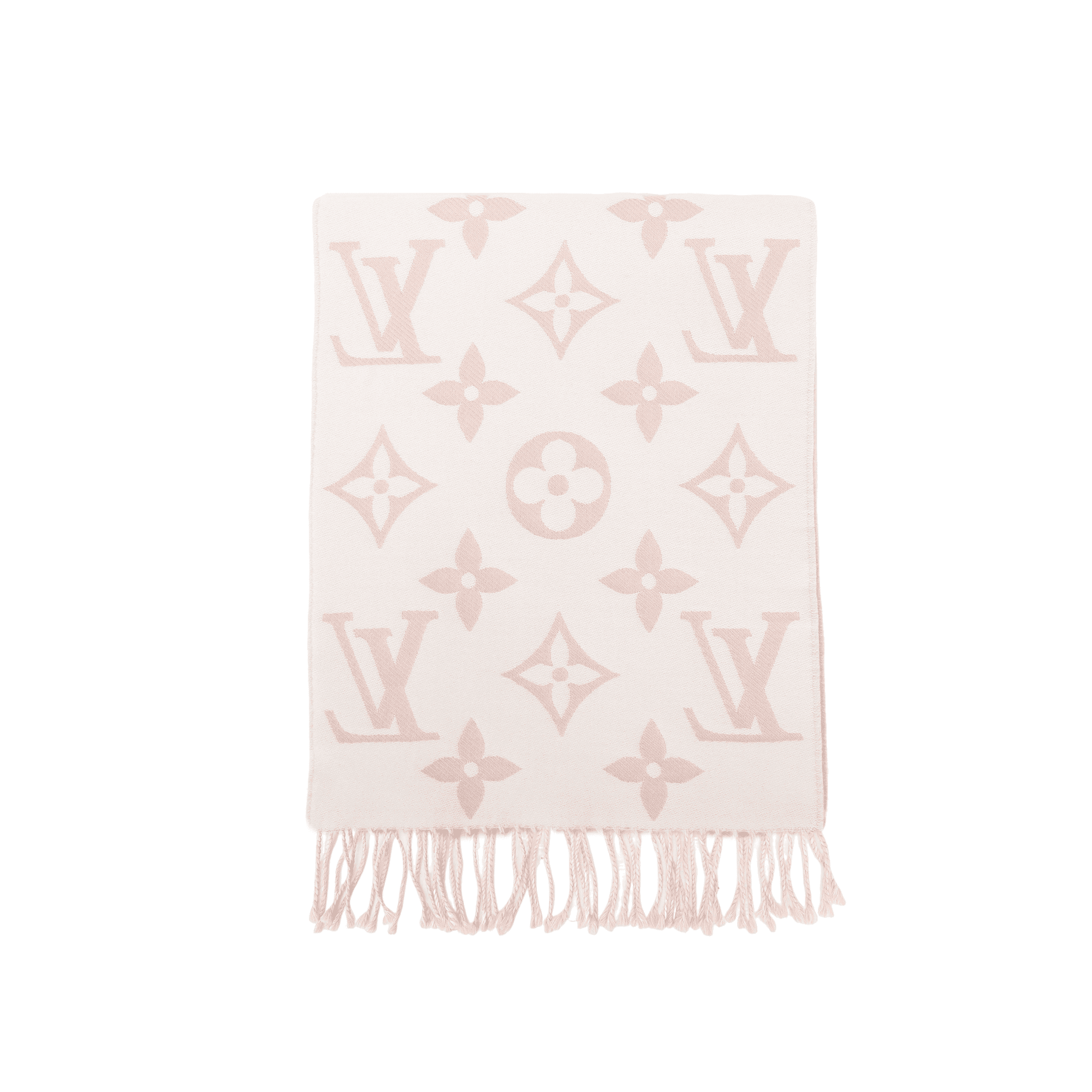 Шарф Louis Vuitton Reversible Tassel Monogram Wool Scarf Dry Rose - изображение 2