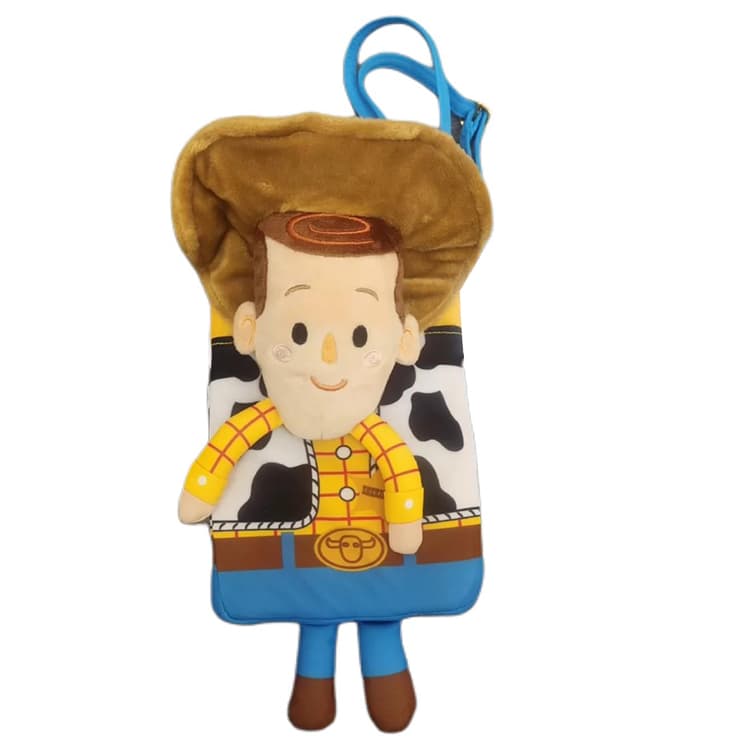 Сумка для телефона Disney x Toy Story Рюкзак через плечо с изображением Вуди, застежка-молния, полиэстер, унисекс, коричневый & синий - изображение 1