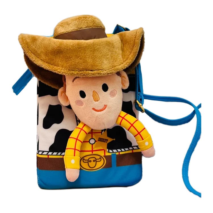 Сумка для телефона Disney x Toy Story Рюкзак через плечо с изображением Вуди, застежка-молния, полиэстер, унисекс, коричневый & синий - изображение 2