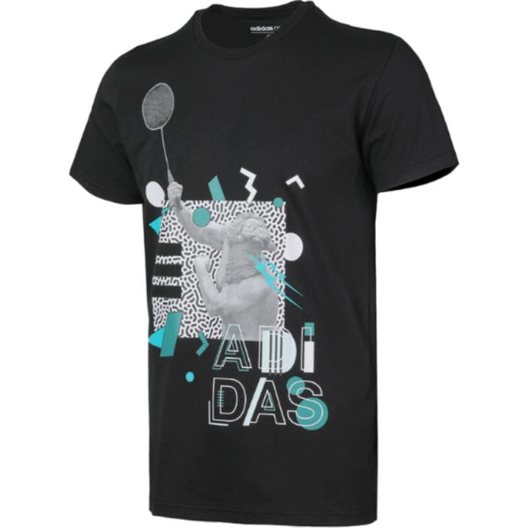 Футболка ADIDAS NEO Мужские Черные T-рубашки - изображение 3