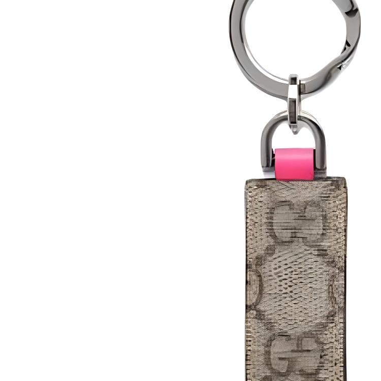 Кулон Gucci Логотип бренда Цвет холста Keychains Women's Бежевый - изображение 3