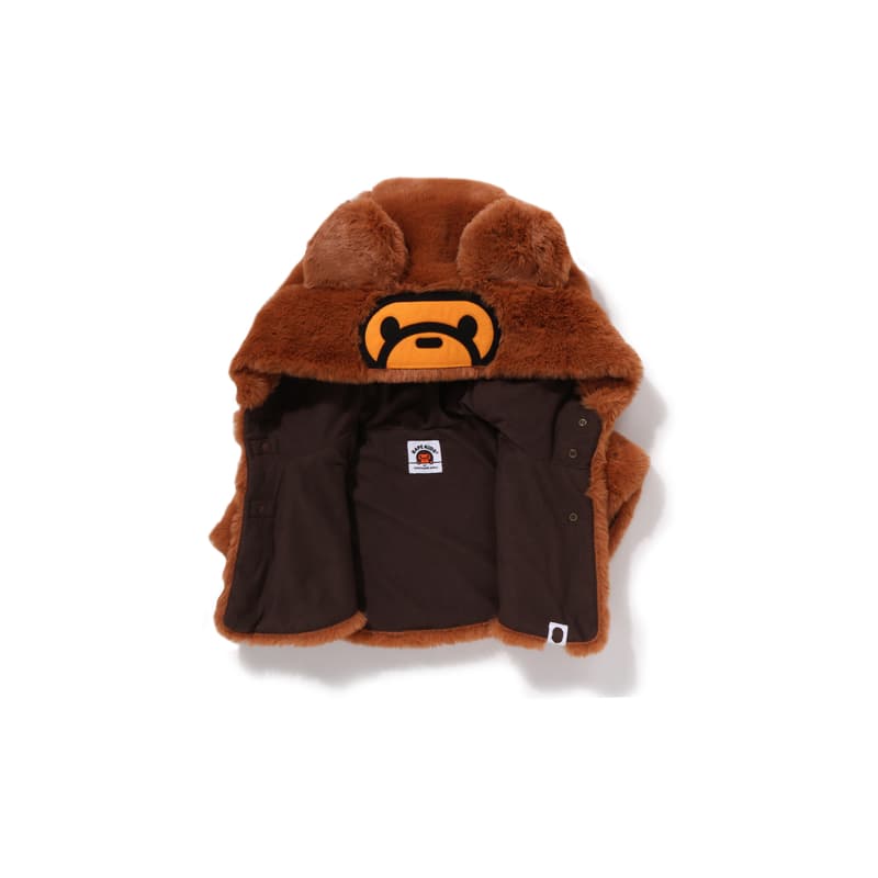 A BATHING APE Полиэстер капюшоны и плюшевые шапки детский кофе - изображение 2