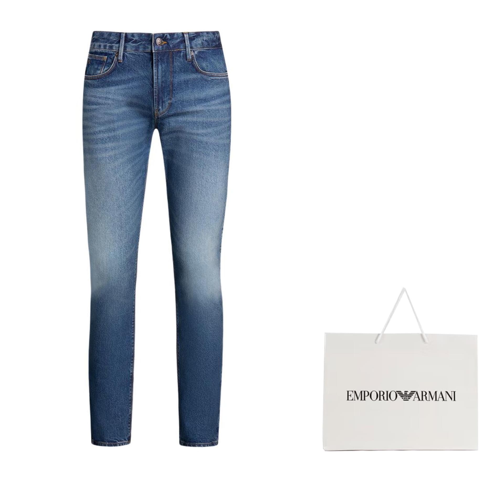 Штаны EMPORIO ARMANI FW24 Джинсы Мужские Синие - изображение 4