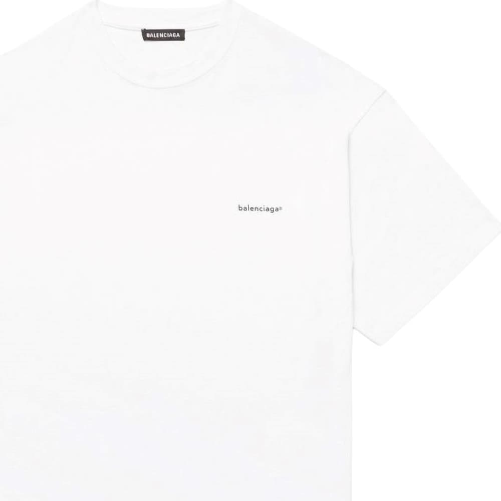 Футболка Balenciaga T-рубашка стандартный крой женская белая - изображение 3