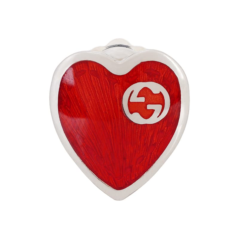 Серьги Gucci Enamel Heart Stud Earrings - изображение 2