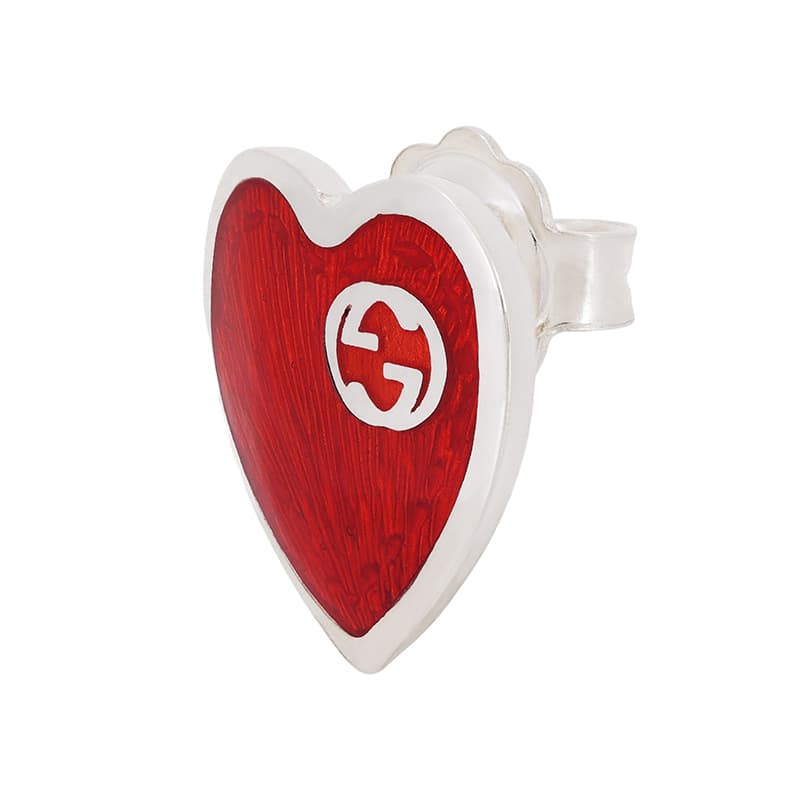 Серьги Gucci Enamel Heart Stud Earrings - изображение 3